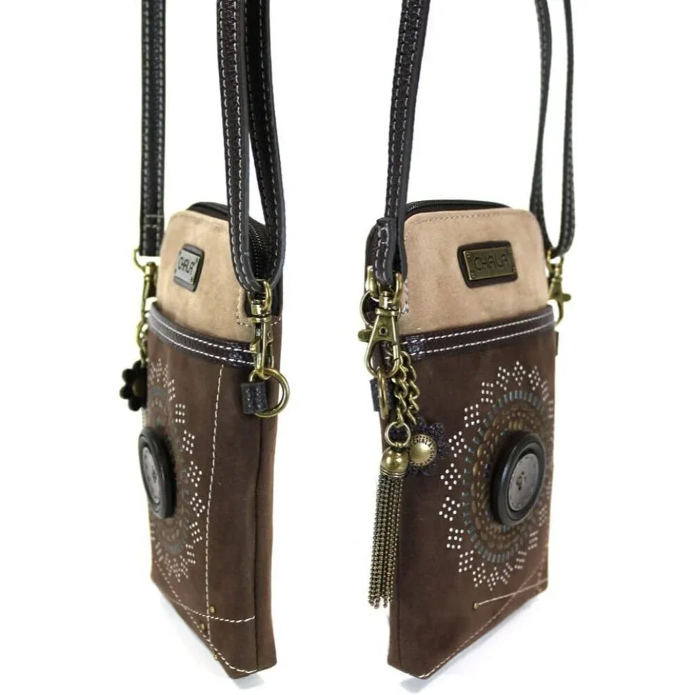 Cellphone Crossbody Handbag Faux Suede Leather Small Organizer Women's